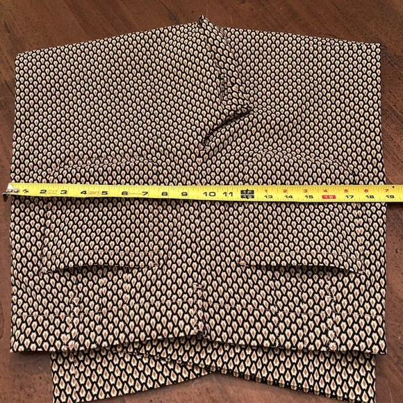 Jules & Leopold Geometric Print Wide Leg Pants Black Gold Beige Size Large - Picture 10 of 12